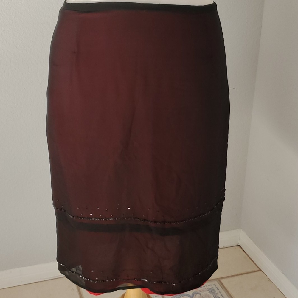 Adec2 Vintage Black and Red Skirt Beaded